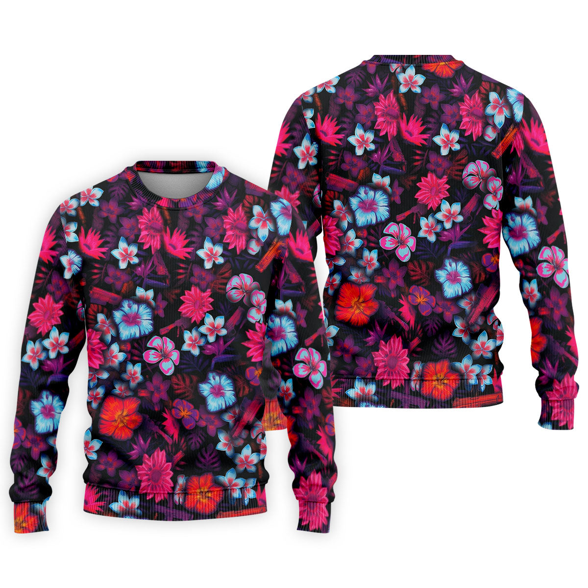 Colorful Hibiscus Tropical Floral Hawaiian Golf Shirt, Summer Vibe Golf Shirts For Men
