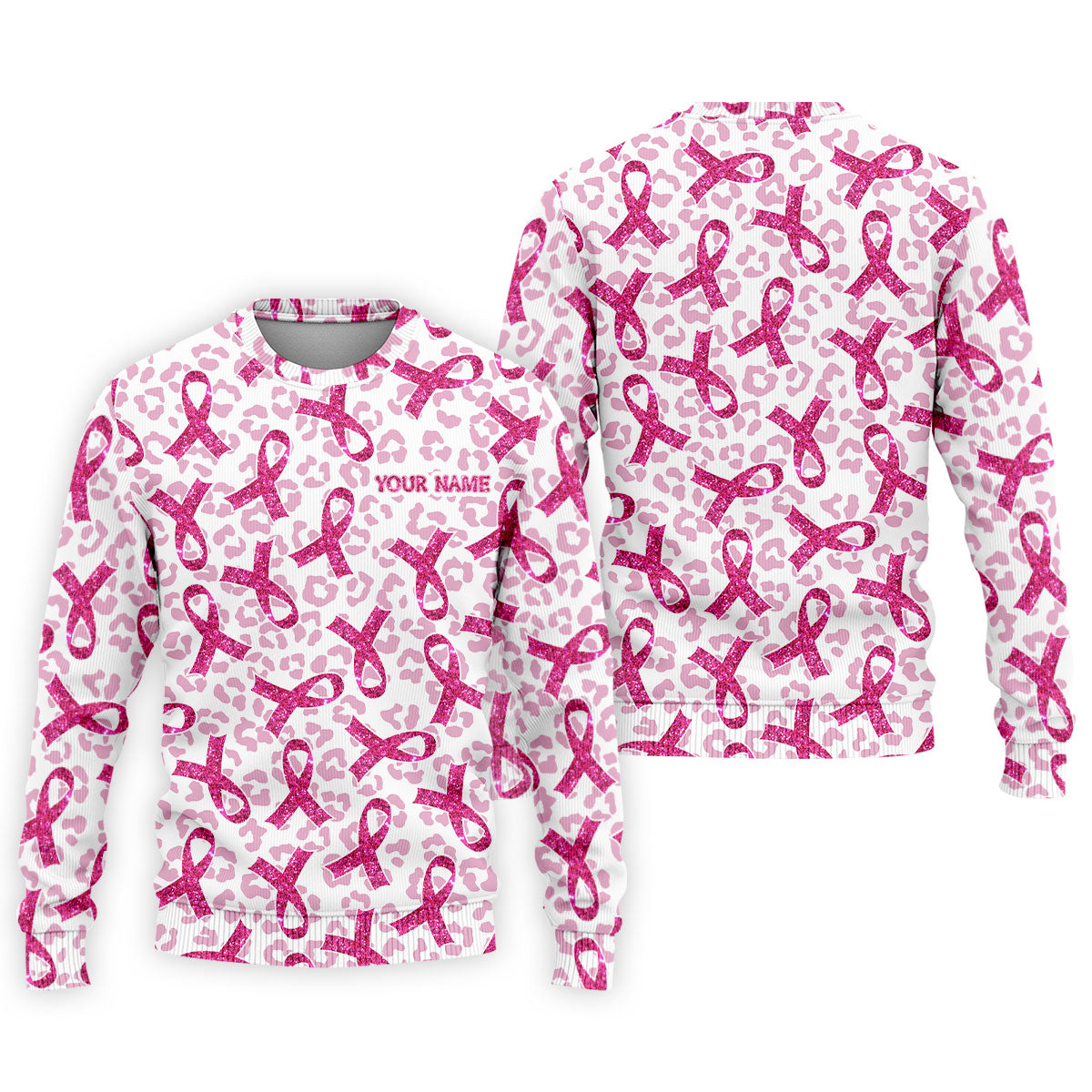 Breast Cancer Pink Ribbon Leopard Pattern Golf Tops For Men, Cancer Awareness Shirt, Golf Shirts For Men