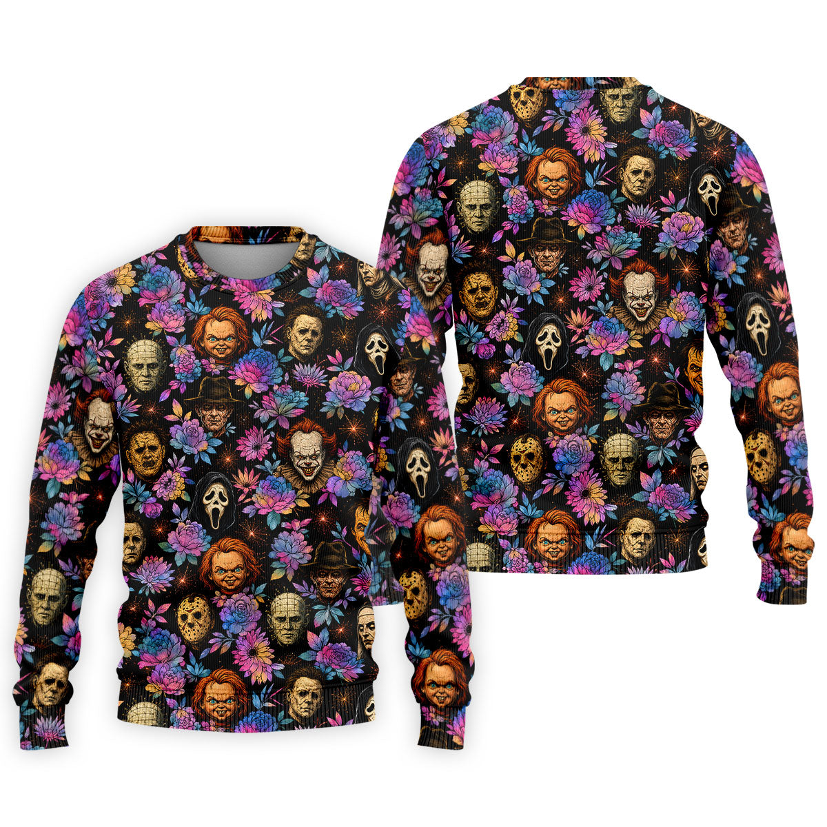 Floral Horror Character Halloween Golf Shirt, Golf Shirts For Men, Mens Golf Apparel