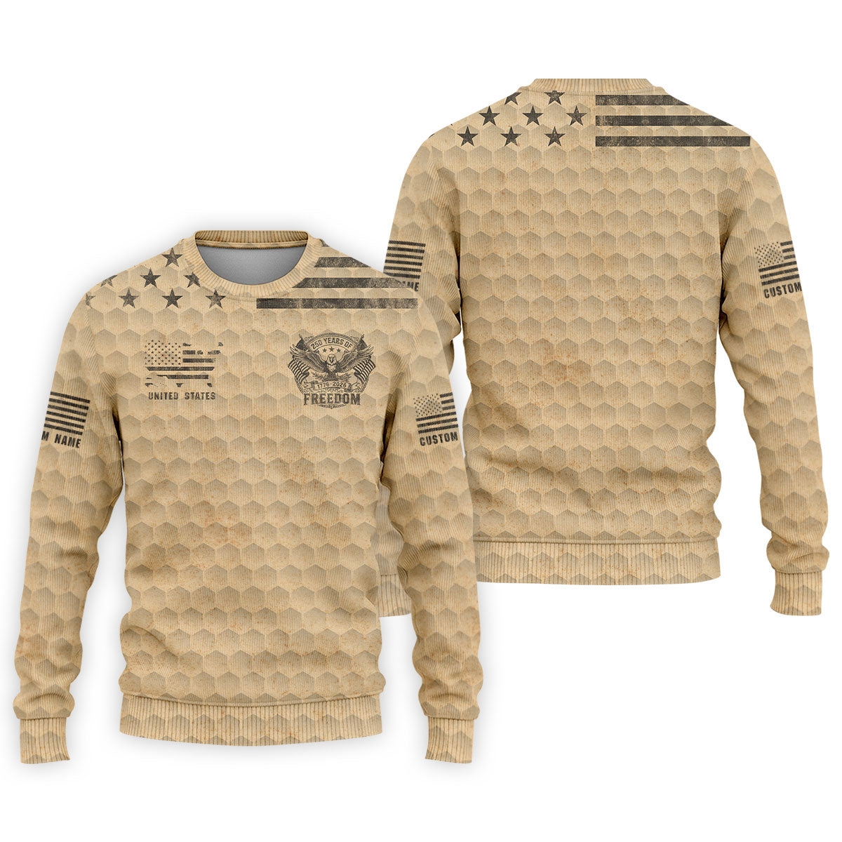 250 Years Of Freedom Distressed Golf Ball Pattern Patriotic Golf Shirt, 4th Of July Golf Shirts For Men