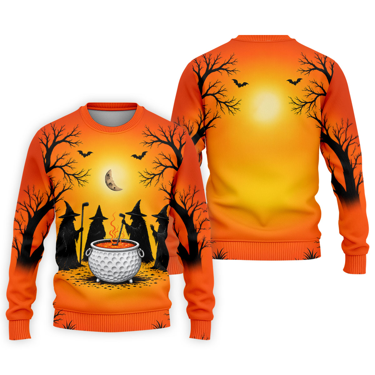 Witch Cauldron Halloween Golf Polo Shirt, Halloween Shirts For Men, Mens Golf Polo