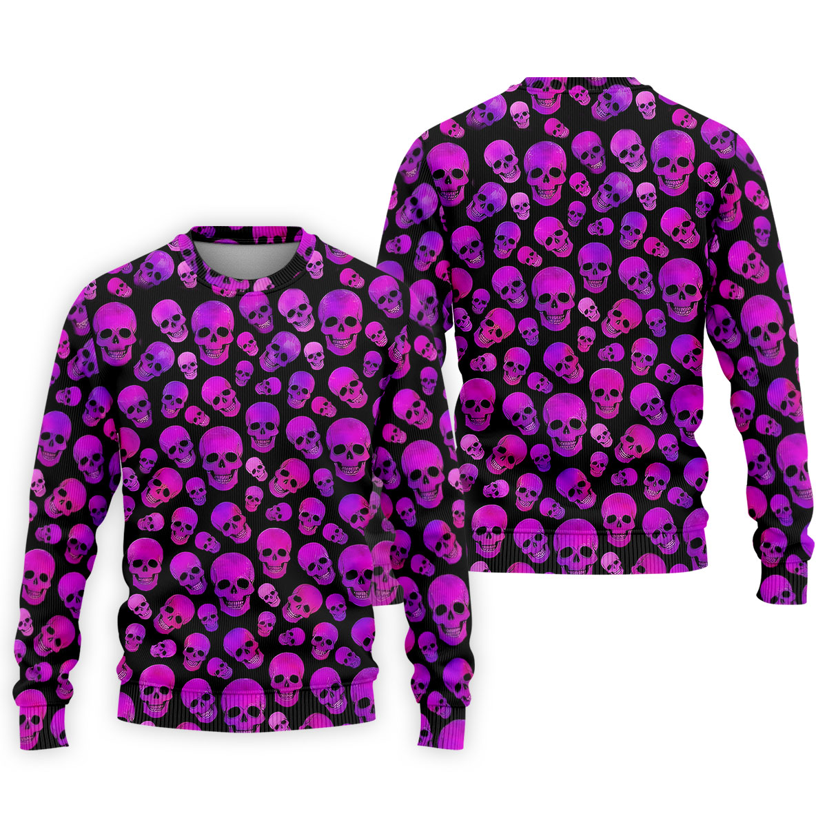 Purple Skull Gothic Pattern Hawaiian Golf Shirt, Mens Golf Polo, Printed Golf Shirts