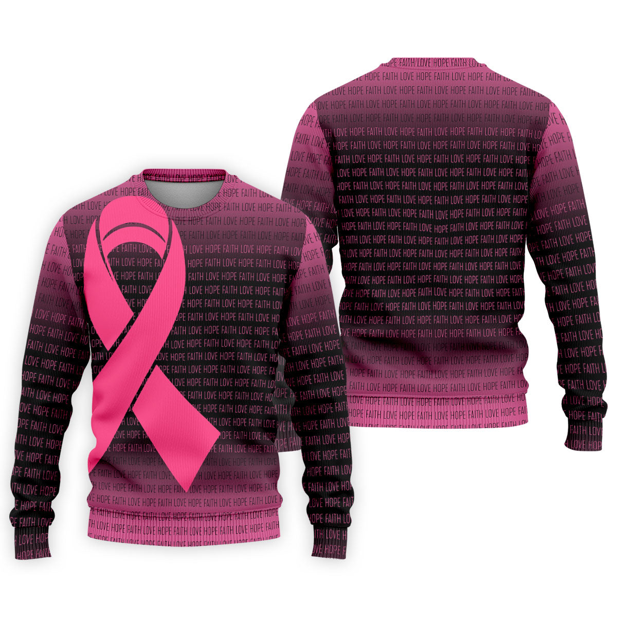 Faith Love Hope Pink Ribbon Breast Cancer Polo Shirt, Men's Golf Shirt, Mens Golf Apparel