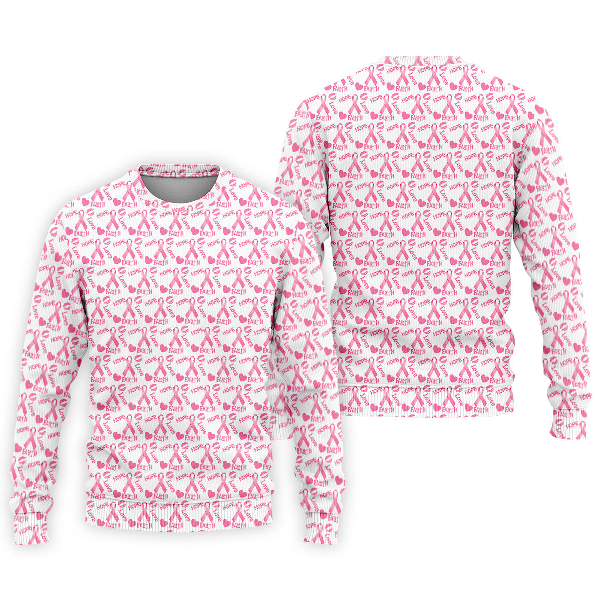 Hope Love Faith Pink Ribbon Breast Cancer Golf Shirt, Men's Golf Shirt, Mens Golf Apparel