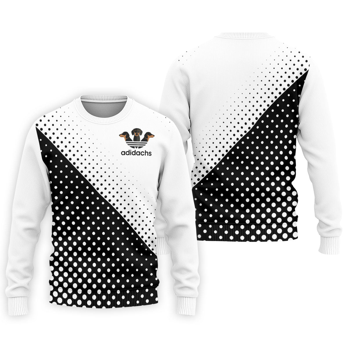 Adidachs Funny Dachshund White Golf Shirt, Men's Funny Golf Shirts, Polo Shirts For Men
