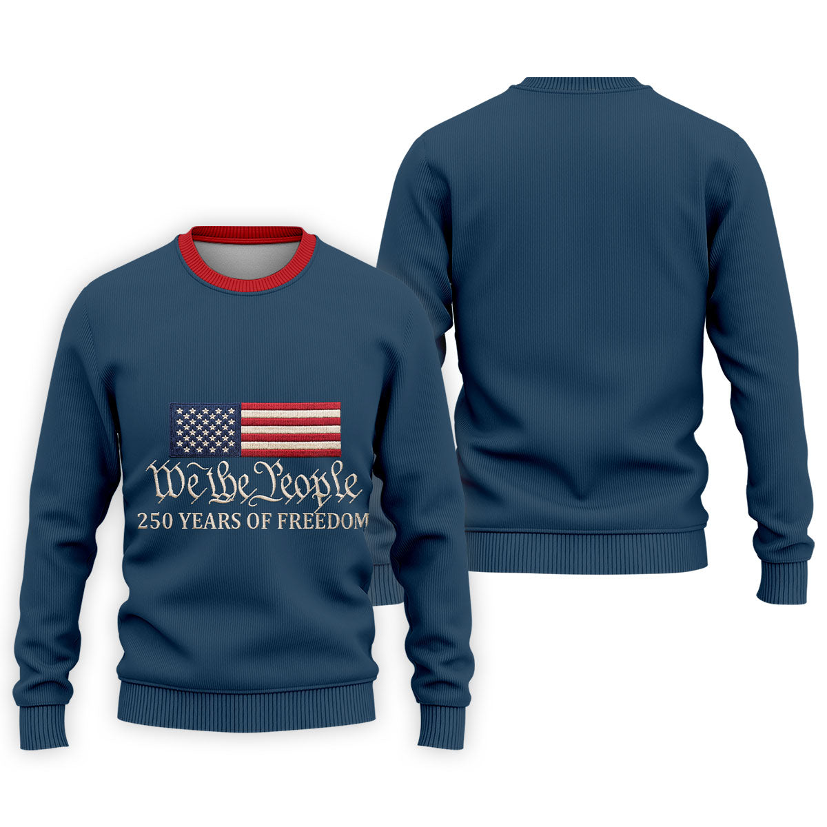 We The People 250 Years American Flag Golf Shirt, Patriotic 4th Of July Golf Shirts For Men