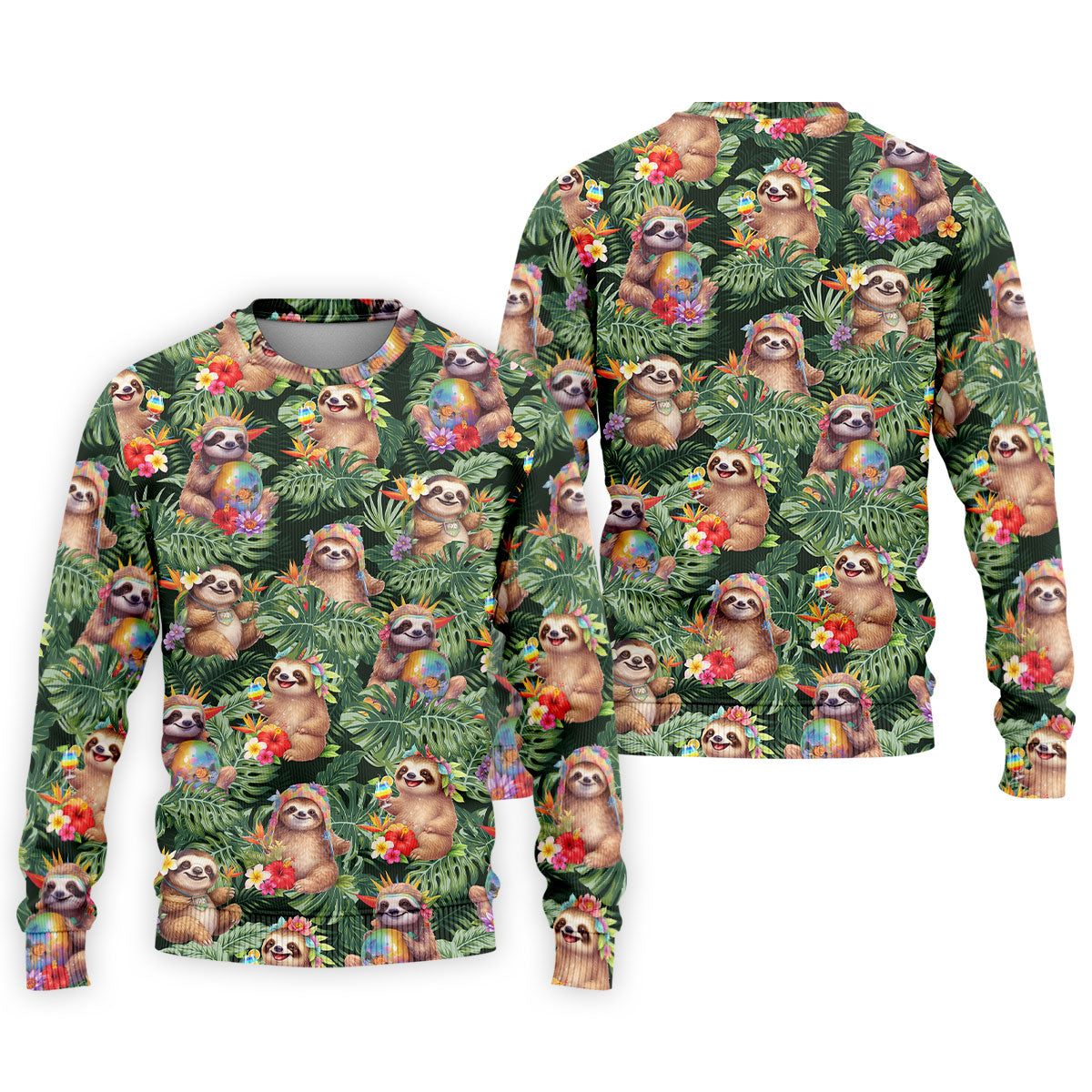 Funny Sloth Hawaiian Summer Golf Tops For Men, Hawaiian Golf Shirts, Polo Shirts For Men