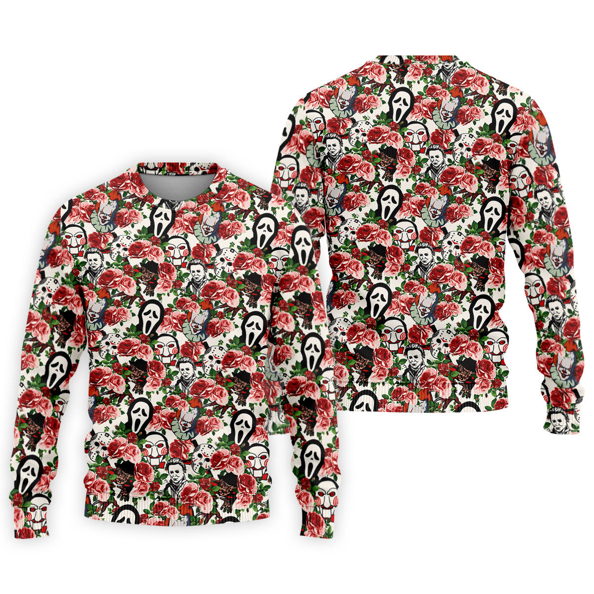 Rose Horror Character Collage Halloween Golf Shirt, Mens Golf Shirts, Golf Apparel For Men