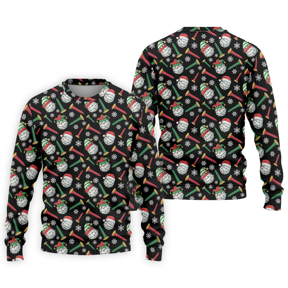 Funny Golf Ball Christmas Golf Shirt, Men's Funny Golf Shirts, Christmas Golf Gift, Golfing Apparel
