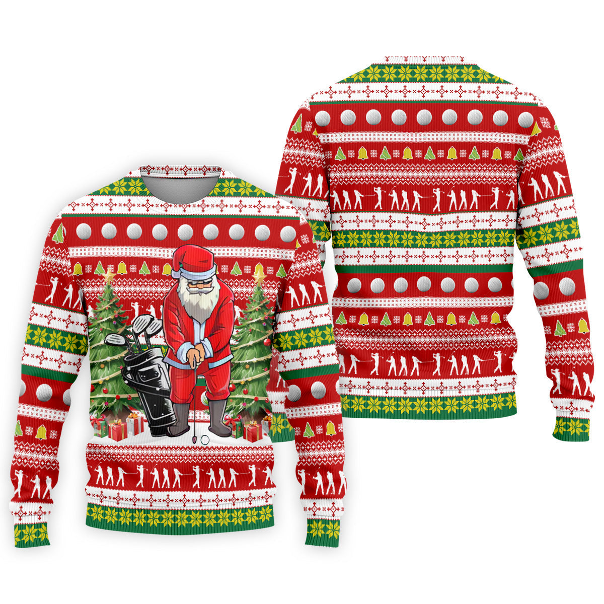 The Santa Claus Golf Pose Christmas Golf Shirt, Fun Golf Shirts For Men, Christmas Presents For Golfers