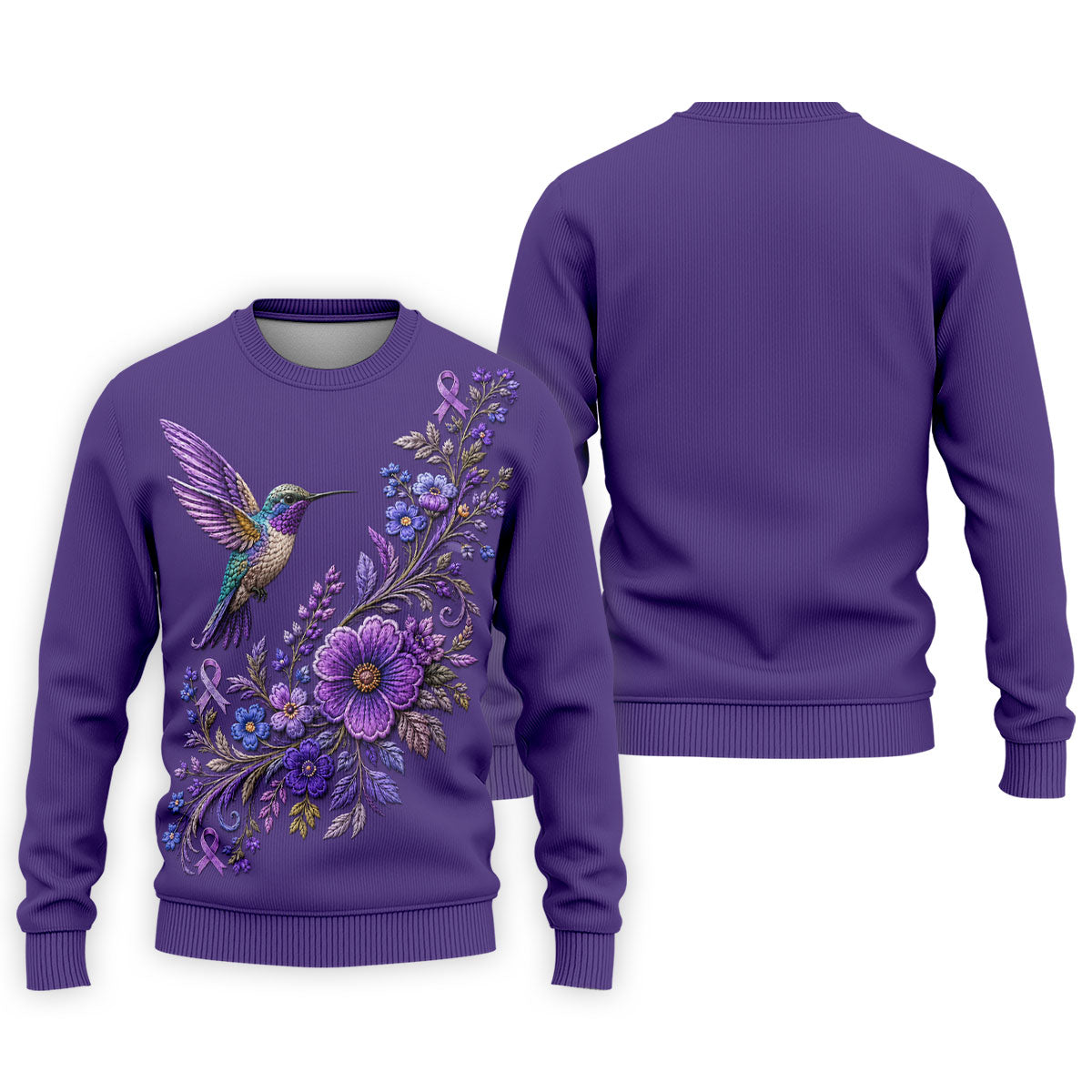 Purple Hummingbird Cancer Awareness Polo Shirt, Golf Shirts For Men, Mens Golf Apparel