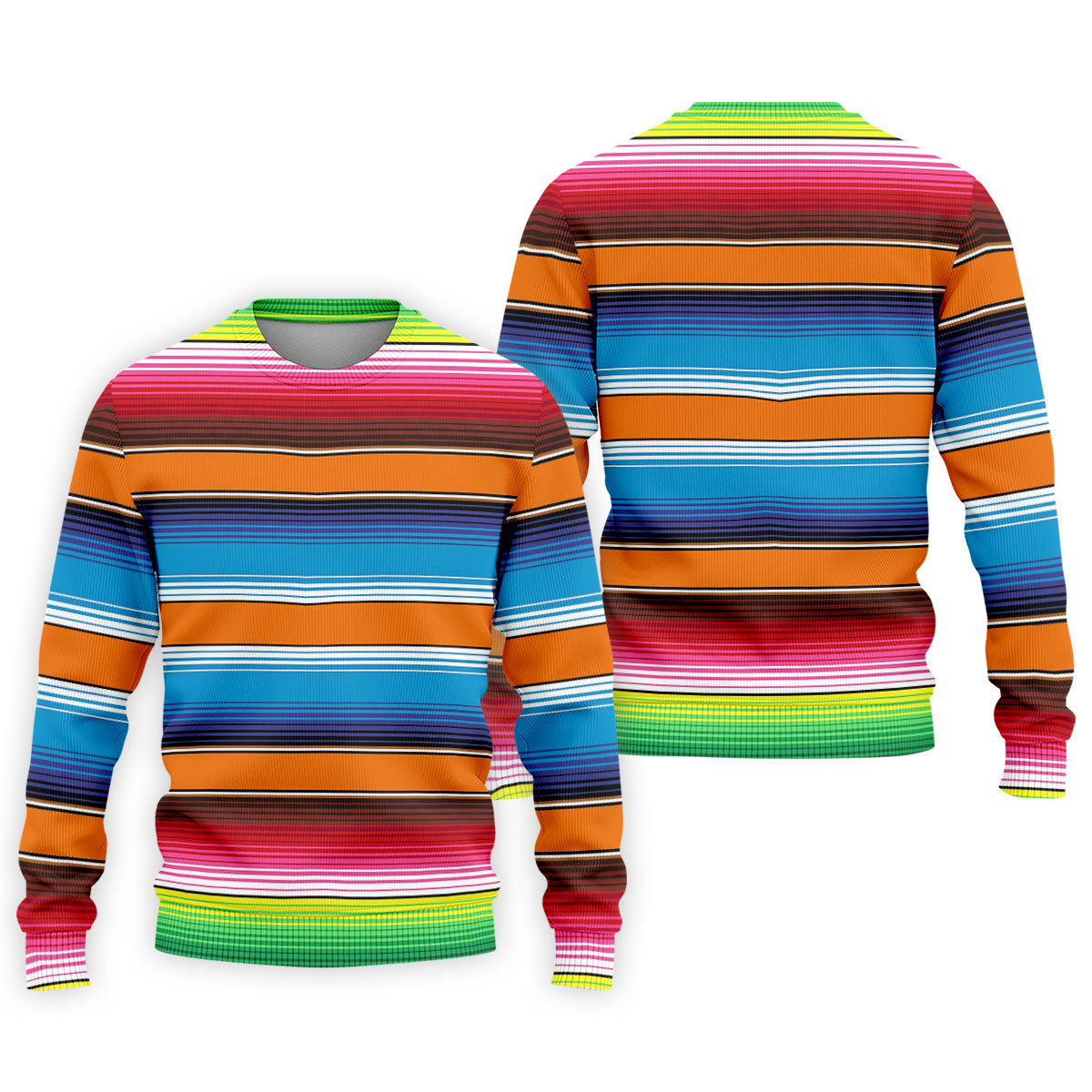 Mexican Serape Stripe Pattern Cinco De Mayo Celebration Fiesta Themed Golf Shirts For Men
