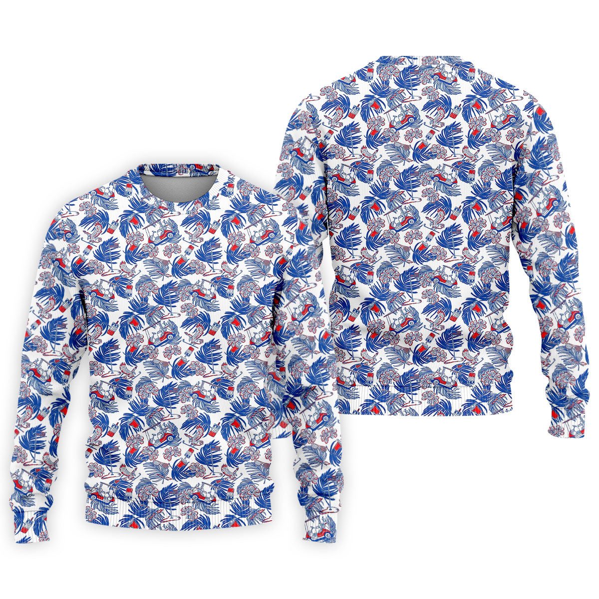 Par-Tee In The USA Red White Blue Tropical Golf Shirt, 250 Years Patriotic 4th Of July Golf Shirts For Men
