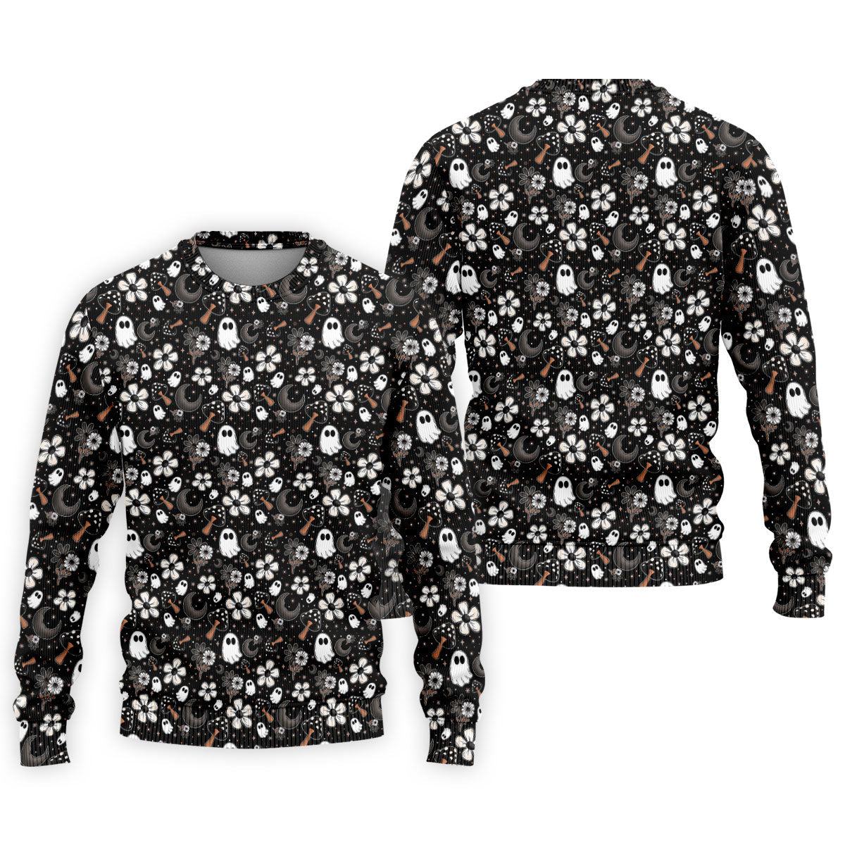 Ghost Horror Character Floral Halloween Golf Polo Shirt, Halloween Shirt, Mens Golf Shirt