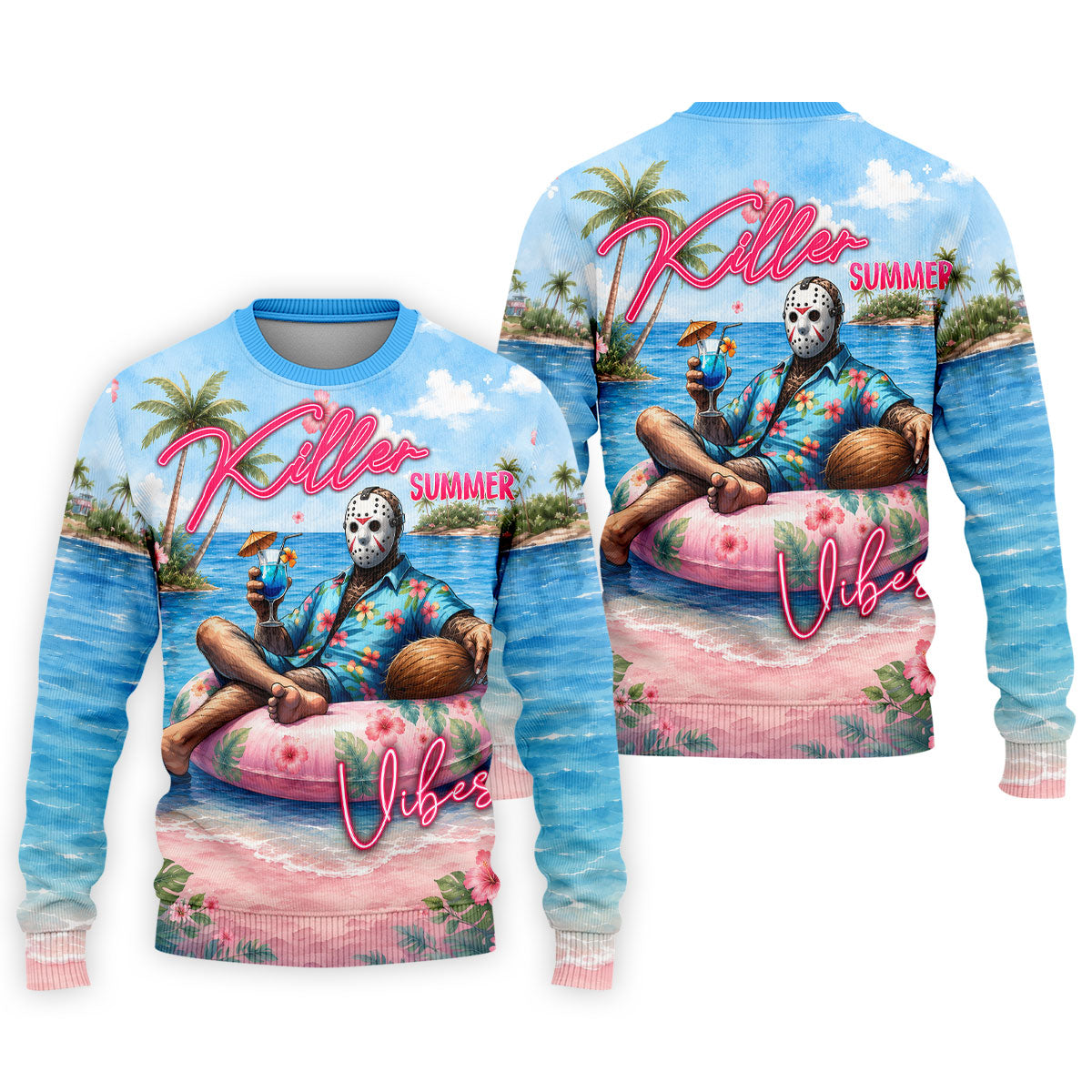 Killer Summer Vibes Mask Slasher Golf Polo Shirt, Mens Golf Polo, Printed Golf Shirts