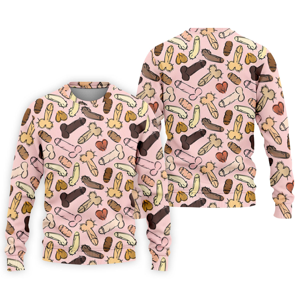 Funny Penis Doodle Pattern Golf Polo Shirt, Men's Golf Apparel, Novelty Golf Shirts For Men