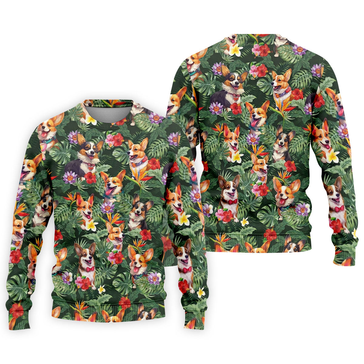 Tropical Corgi Dog Hawaiian Golf Polo Shirt, Hawaiian Golf Shirt, Golf Shirts For Men