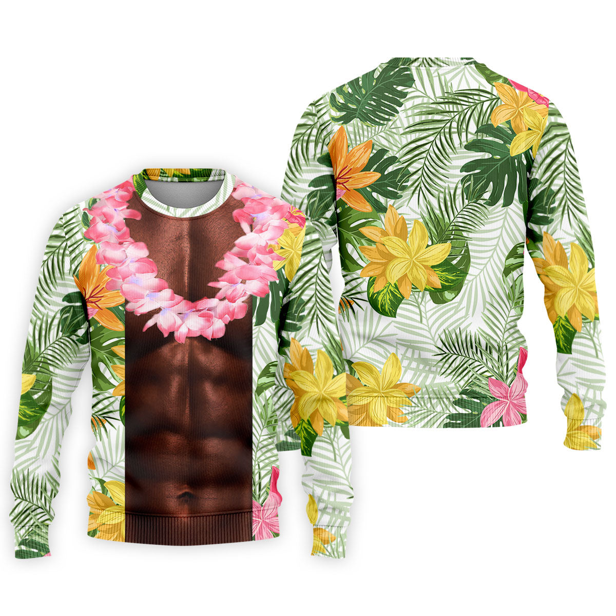 Dark Skin Tropical Muscle Chest Hawaiian Golf Polo Shirt, Polo Shirts For Men, Mens Golf Apparel