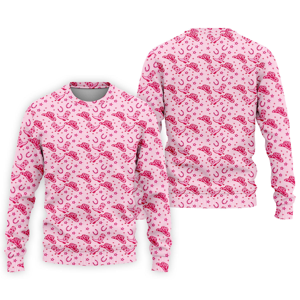 Pink Cowgirl Boots Hat Pattern Hawaiian Golf Shirt, Golf Polo Shirts For Men, Mens Golf Apparel