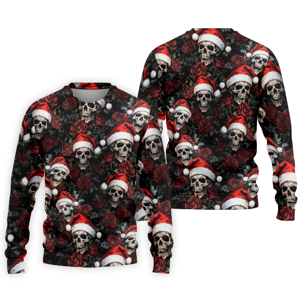 Vintage Skull And Roses Christmas Golf Shirt, Cool Golf Outfit, Polo Shirts For Men, Golf Shirts For Men
