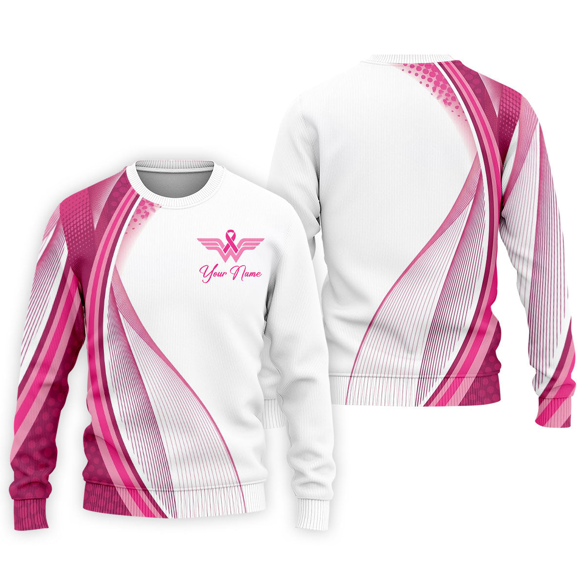 Custom Pink Ribbon Breast Cancer Golf Polo Shirt, Men's Golf Shirt, Printed Golf Shirts