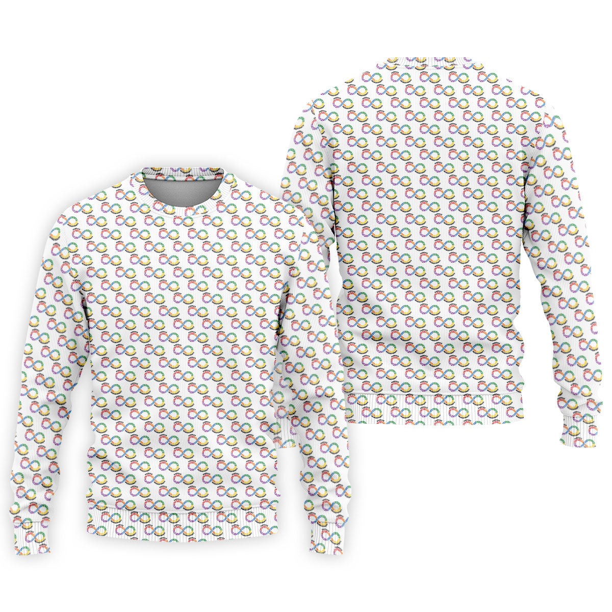 Embrace Neurodiversity Rainbow Infinity Symbol Autism Awareness White Golf Shirt, Golf Shirts For Men