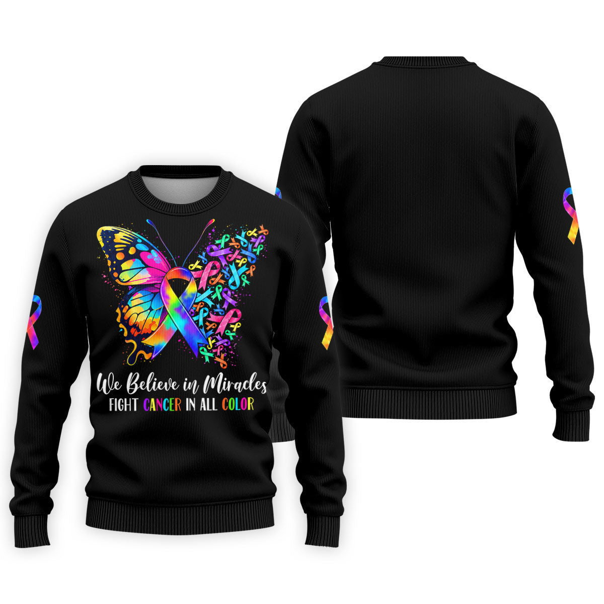 We Believe In Miracles Butterfly Cancer Polo Shirt, Mens Golf Polo, Golf Apparel For Men