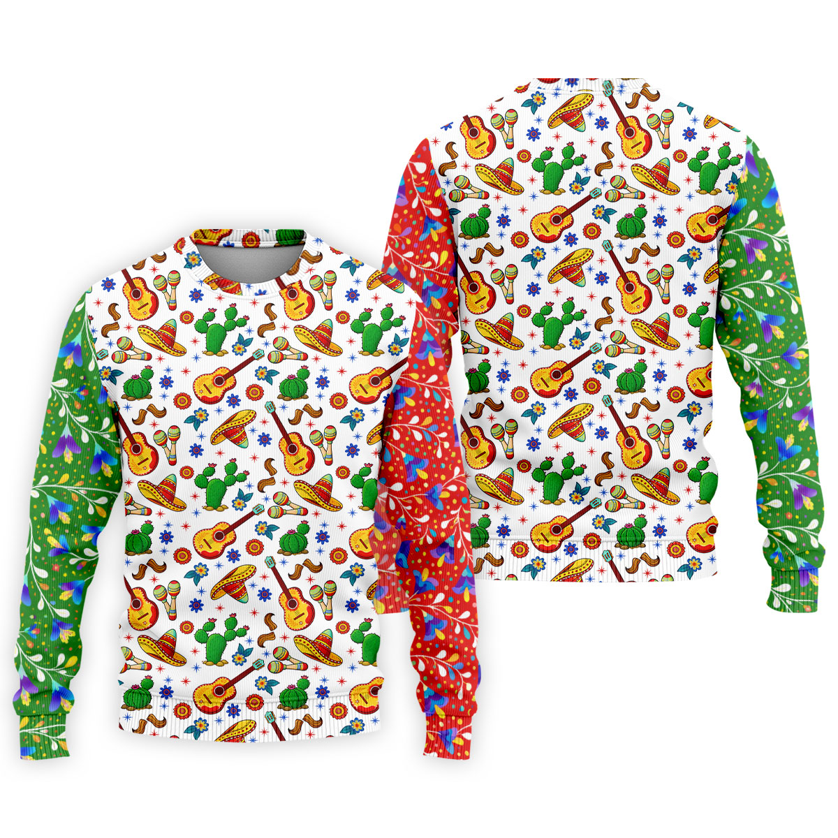 Mexican Party Seamless Pattern Golf Tops For Men, Cinco De Mayo Celebration Golf Shirts For Men