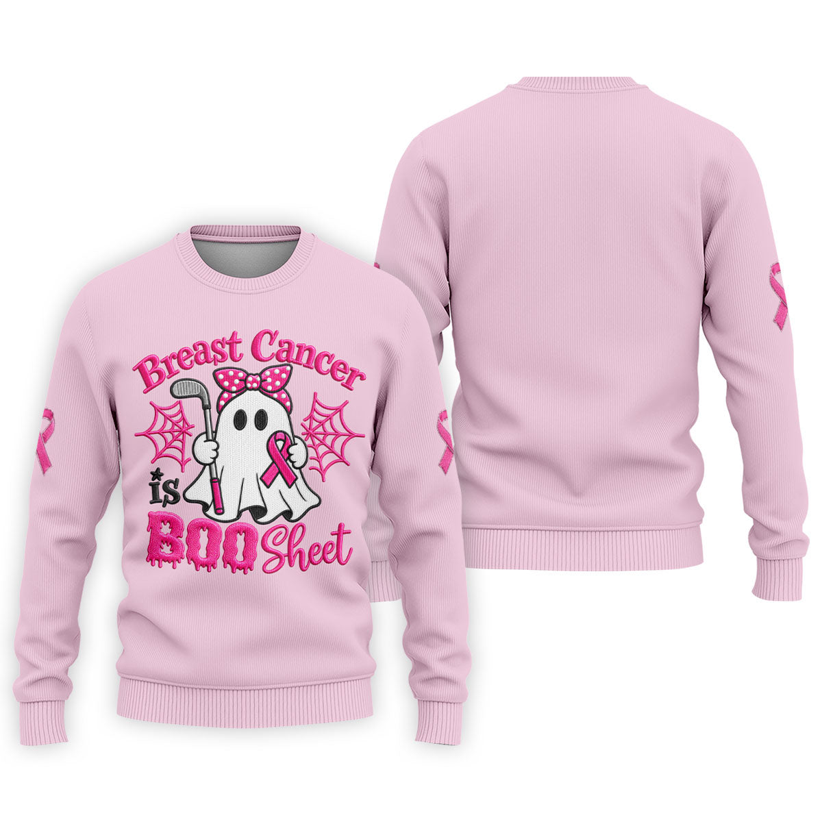 Breast Cancer Is Boo Sheet Ghost Polo Shirt, Men's Golf Shirt, Printed Golf Shirts