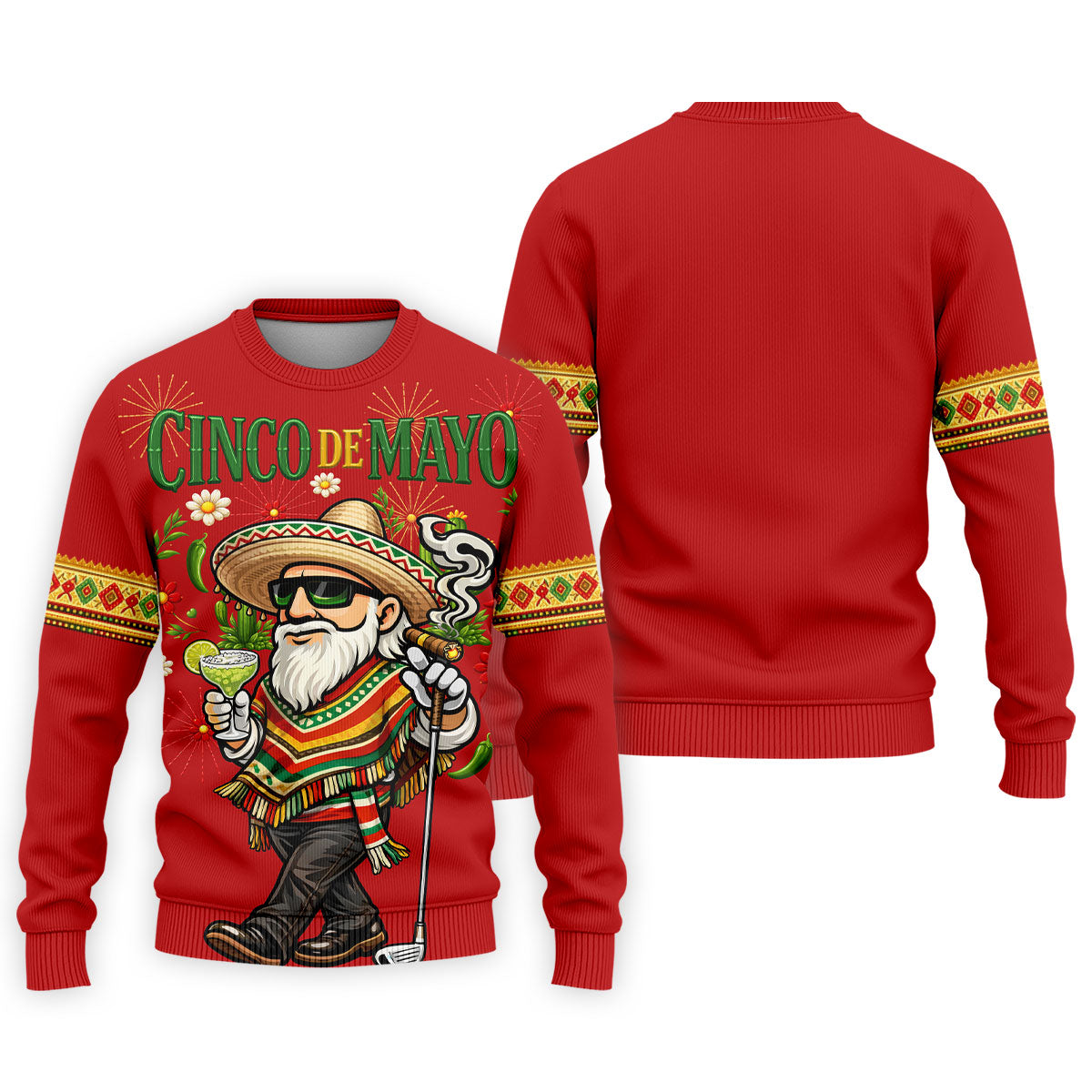 Margarita Man Cinco De Mayo Celebration Red Golf Shirt, Fiesta Theme Golf Shirts For Men