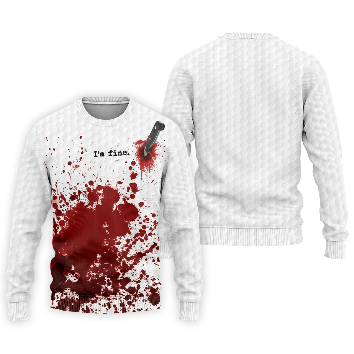 I'm Fine. Horror Golf Polo Shirt, Golf Polo Shirts For Men, Printed Golf Shirts