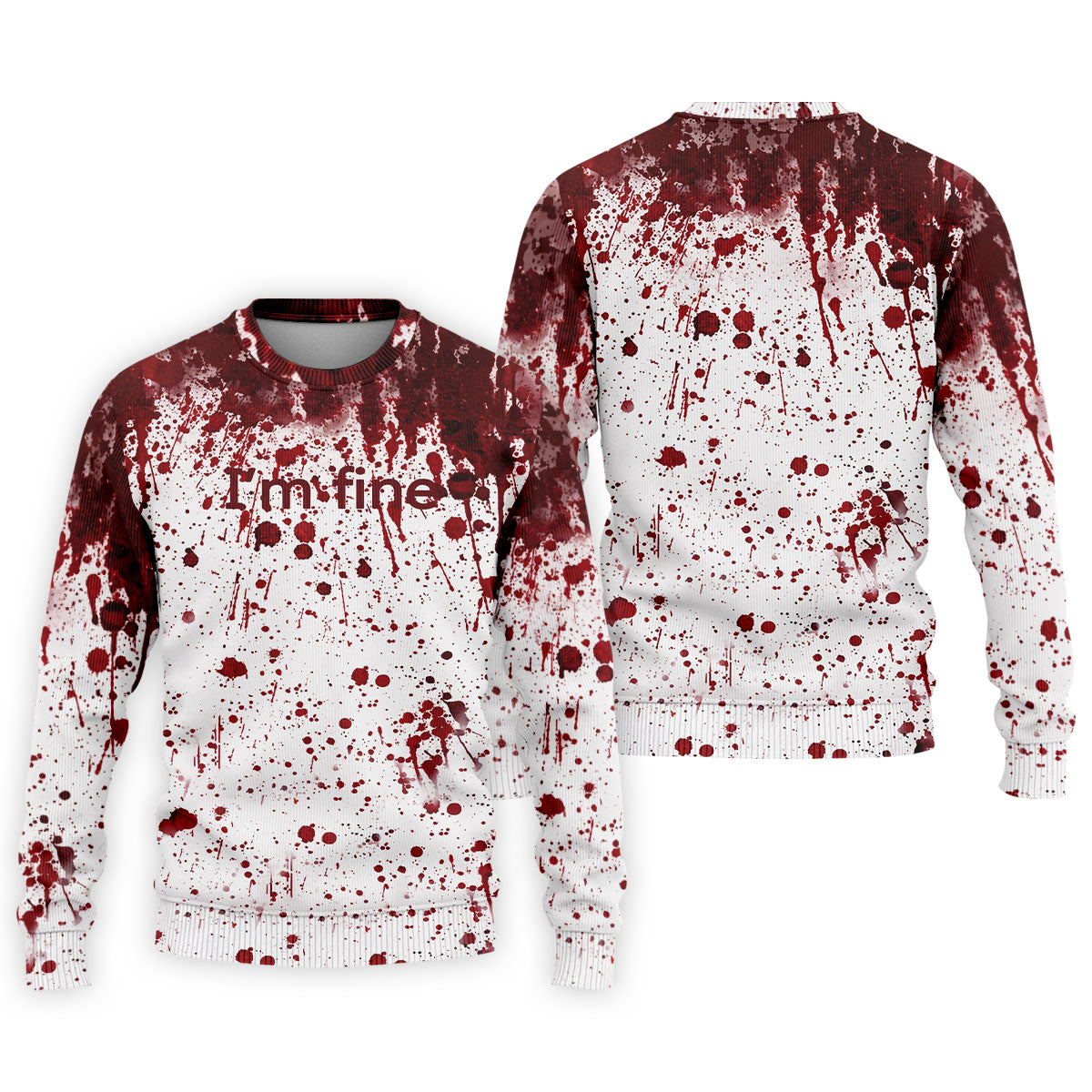 I'm Fine Bloody Splatter Halloween Golf Polo Shirt for Men, Mens Golf Shirts, Golf Apparel For Men