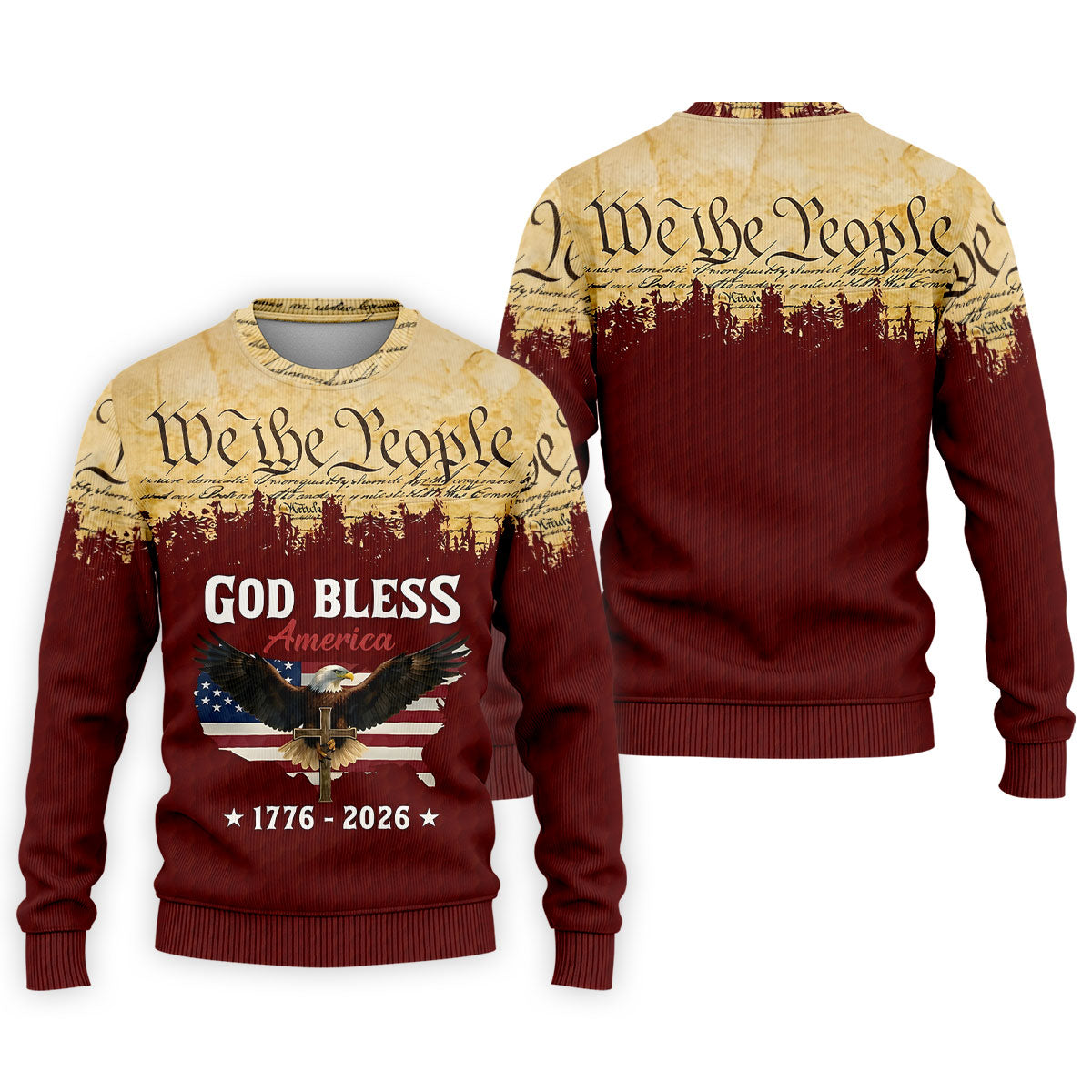 We The People God Bless America Patriotic Golf Shirt, 250 Years 4th Of July Golf Shirts For Men