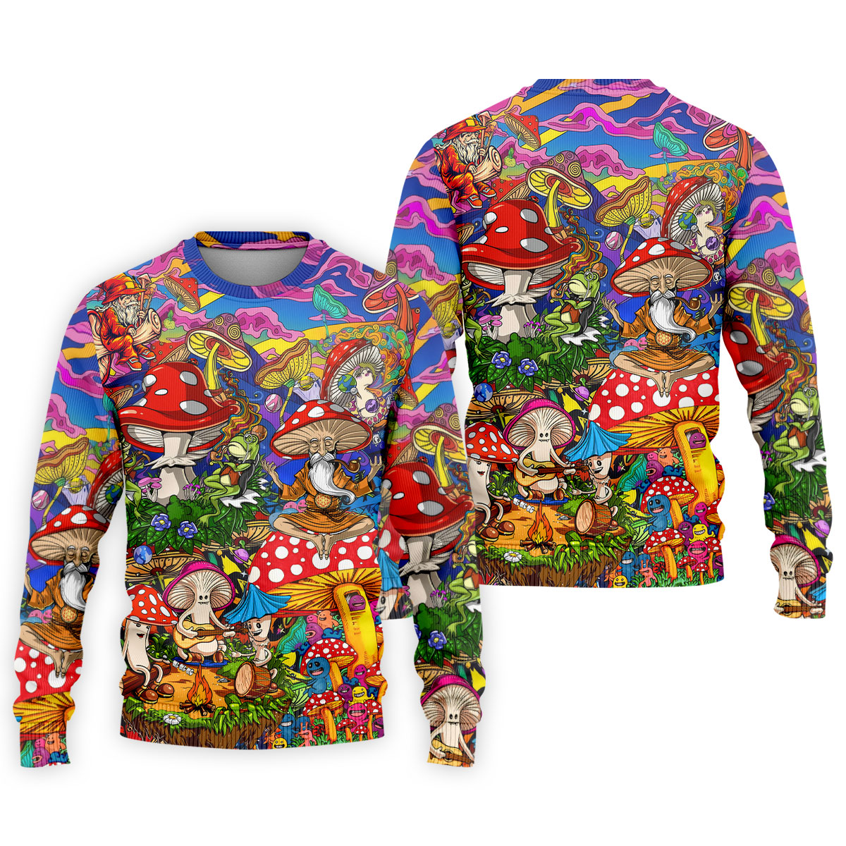 Psychedelic Mushroom Forest Fantasy Golf Polo, Hawaiian Golf Shirt, Golf Polo Shirts For Men