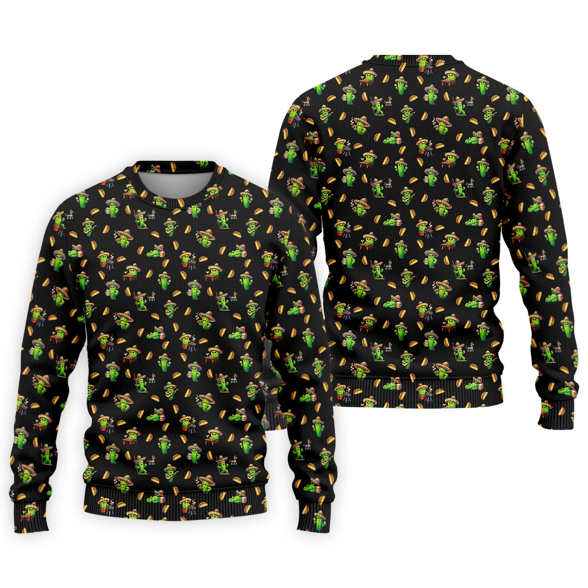 Mexican Mustach Funny Cactus Cinco De Mayo Celebration Fiesta Themed Golf Shirts For Men