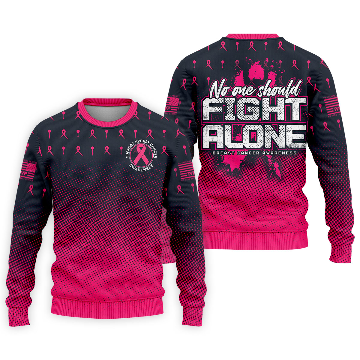 No One Should Fight Alone Breast Cancer Awareness Polo Shirt, Golf Shirts For Men