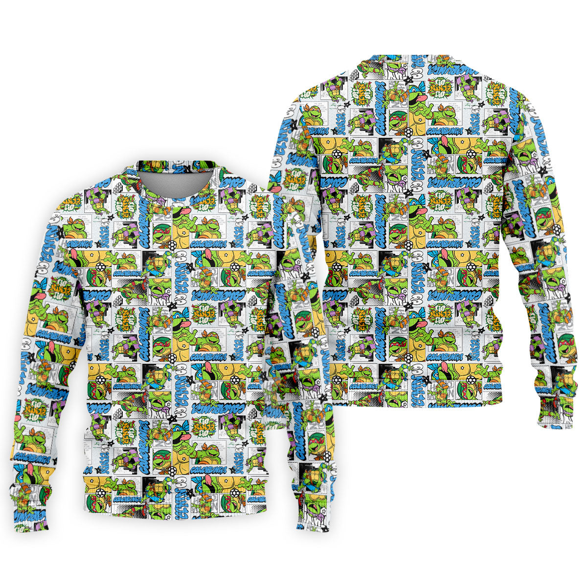 Funny Ninja Turtle Comic Hawaiian Golf Shirt, Mens Golf Polo, Golf Apparel For Men