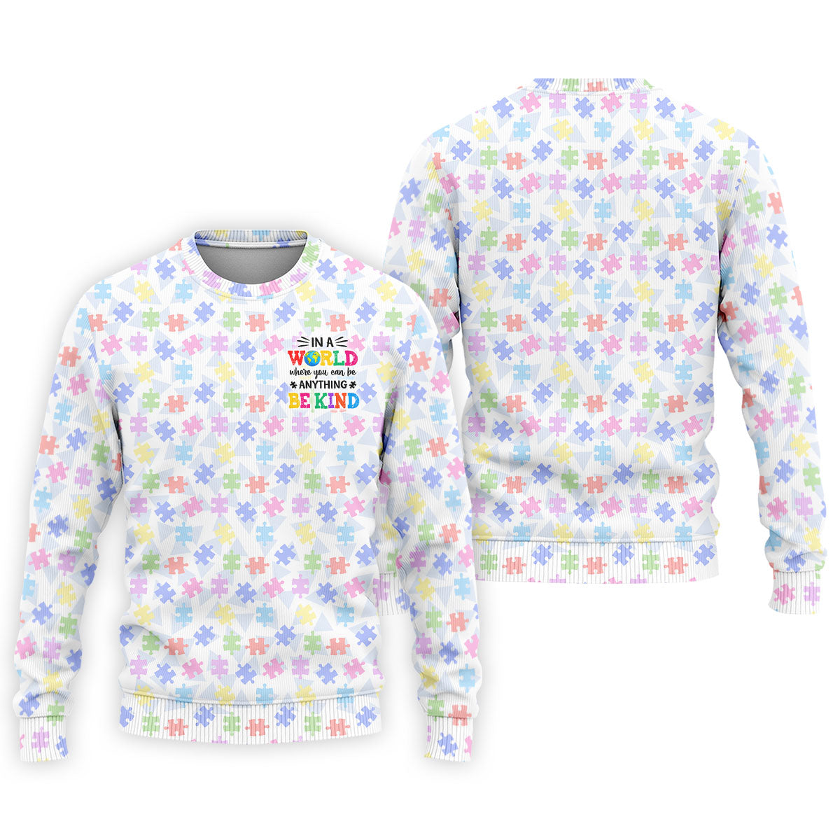 In A World Where You Can Be Anything Be Kind Autism Puzzle Golf Shirts For Men, Polo Shirts For Men