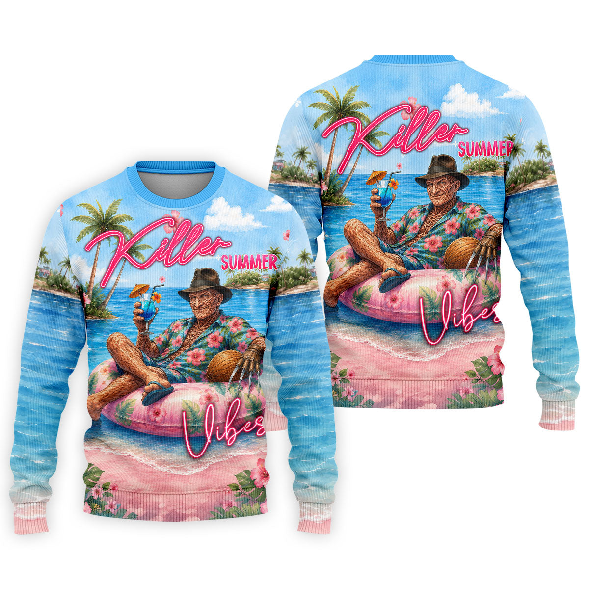 Killer Summer Vibes Burned Slasher Golf Polo Shirt, Men's Golf Shirt, Mens Golf Apparel