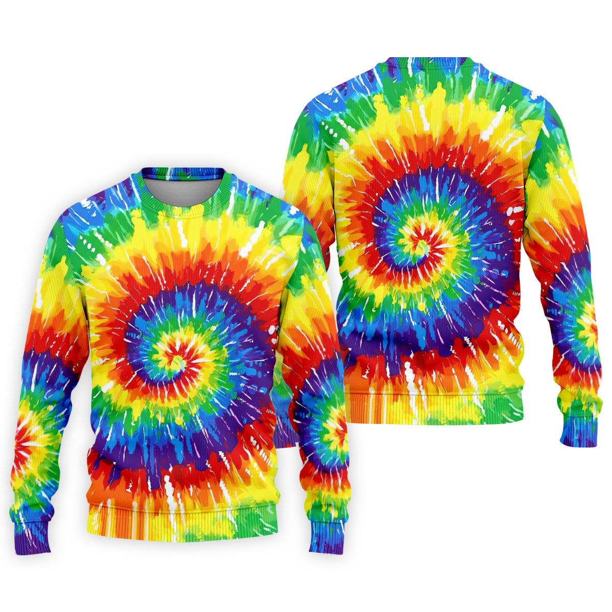 LGBT Rainbow Tie-Dye Golf Tops For Men, Pride Month Celebrate Golf Shirts For Men
