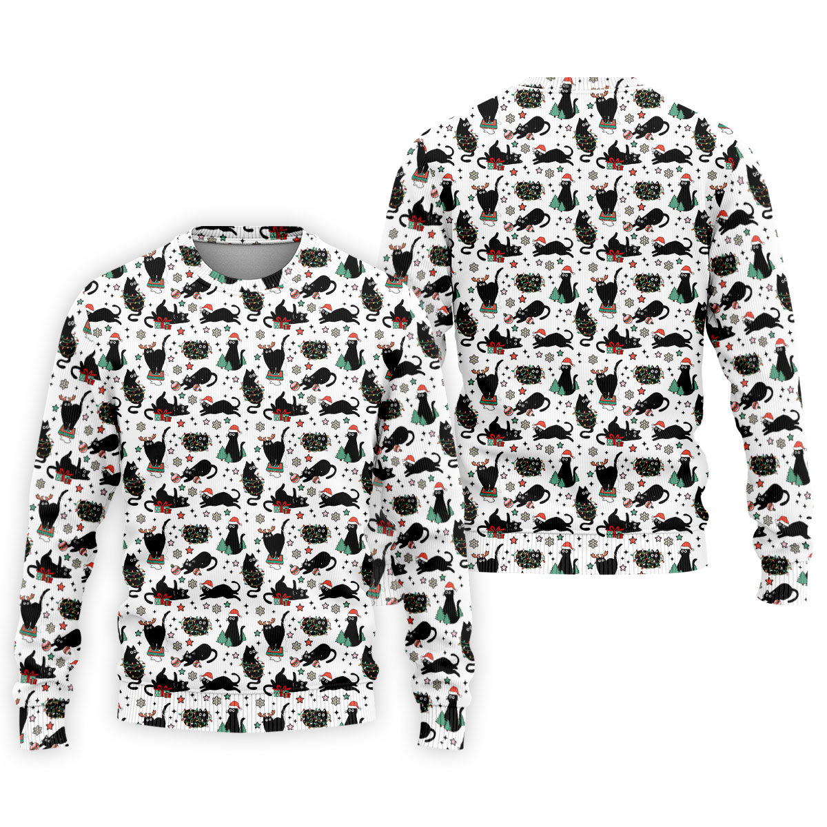 Xmas Black Cat Polo Shirts For Men, Christmas Golf Shirt, Golf Gift For Men, Christmas Golf Shirt