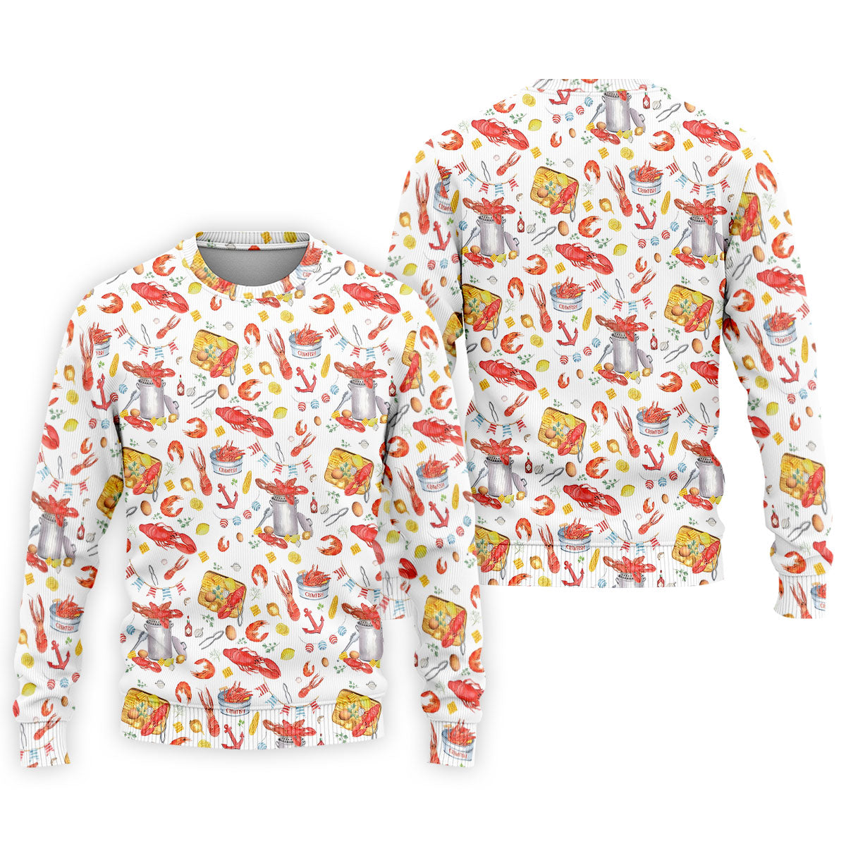 Crawfish Boil Seafood Pattern Polo Shirt, Hawaiian Golf Shirt, Golf Polo Shirts For Men