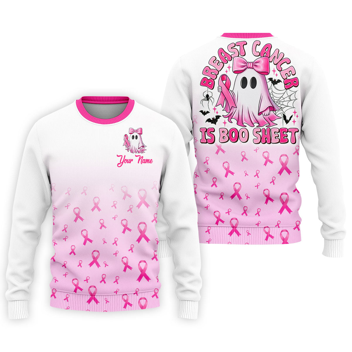 Personalized Breast Cancer Is Boo Sheet Ghost Shirt, Polo Shirts For Men, Mens Golf Shirts