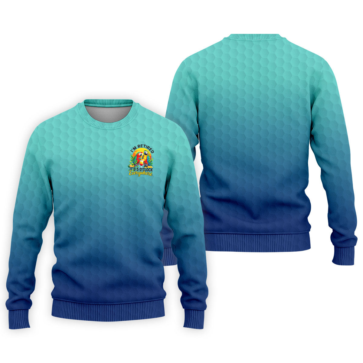 Blue Tropical Parrot Retirement Golf Polo Shirt, Mens Golf Polo, Golf Apparel For Men