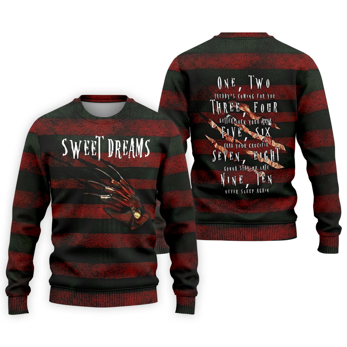 Sweet Dreams Freddy Horror Character Golf Polo Shirt, Printed Golf Shirts, Men's Golf Shirt