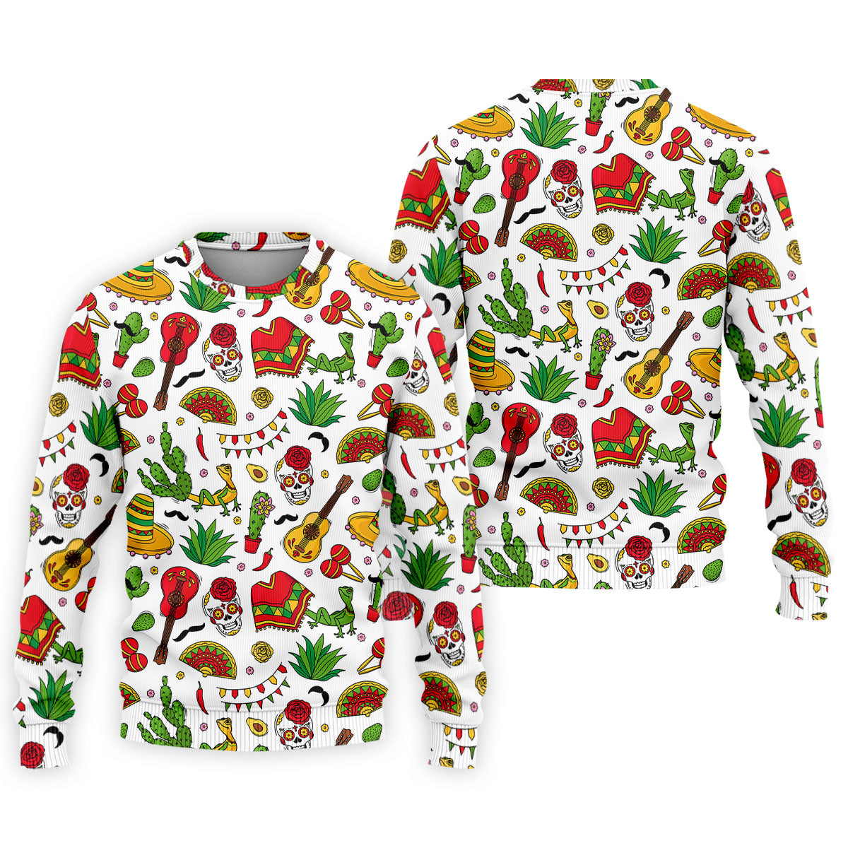Mexican Instruments Funny Cacti Golf Tops For Men, Cinco De Mayo Celebration Golf Shirts For Men