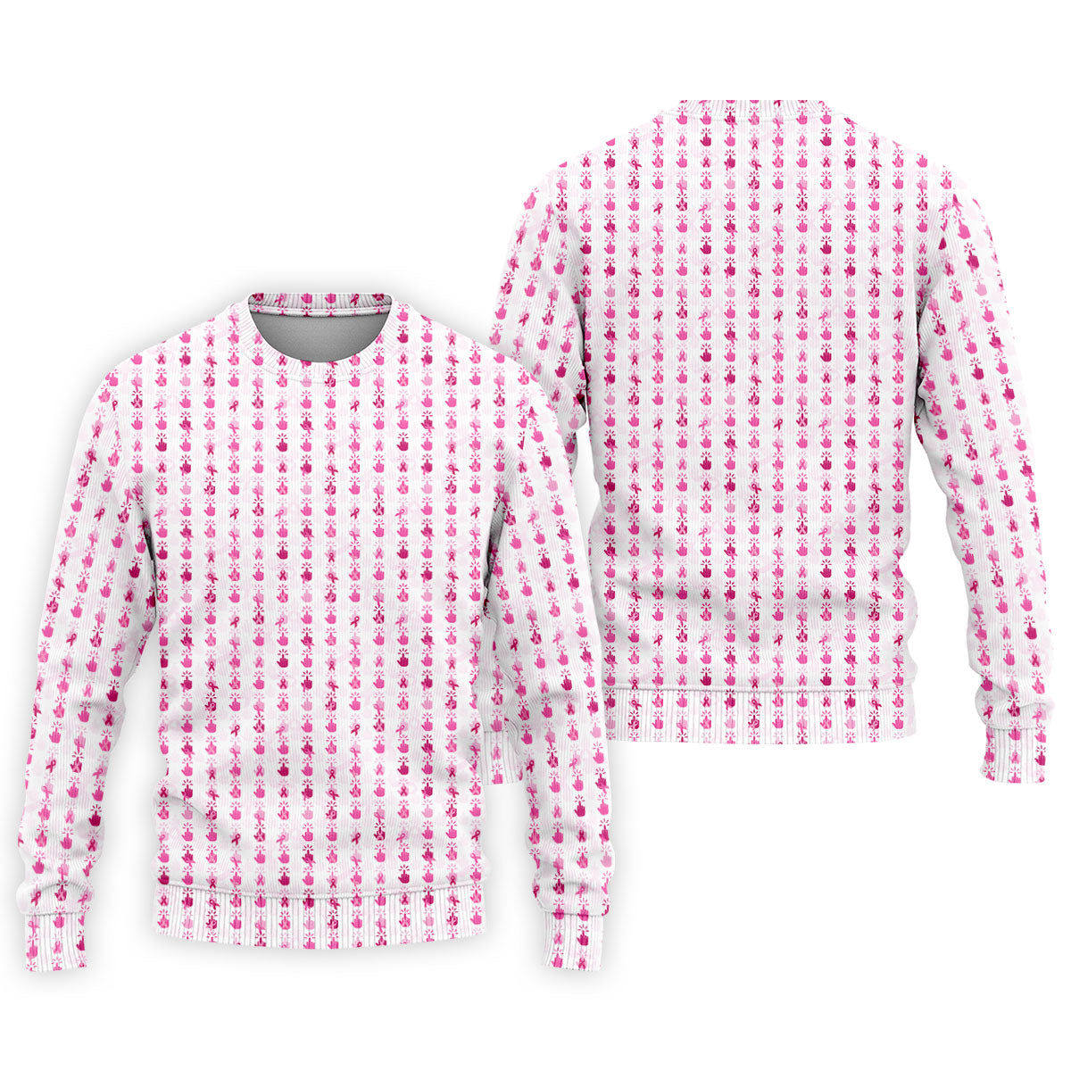 Pink Ribbon Finger Touch Breast Cancer Polo Shirt, Mens Golf Polo, Golf Apparel For Men