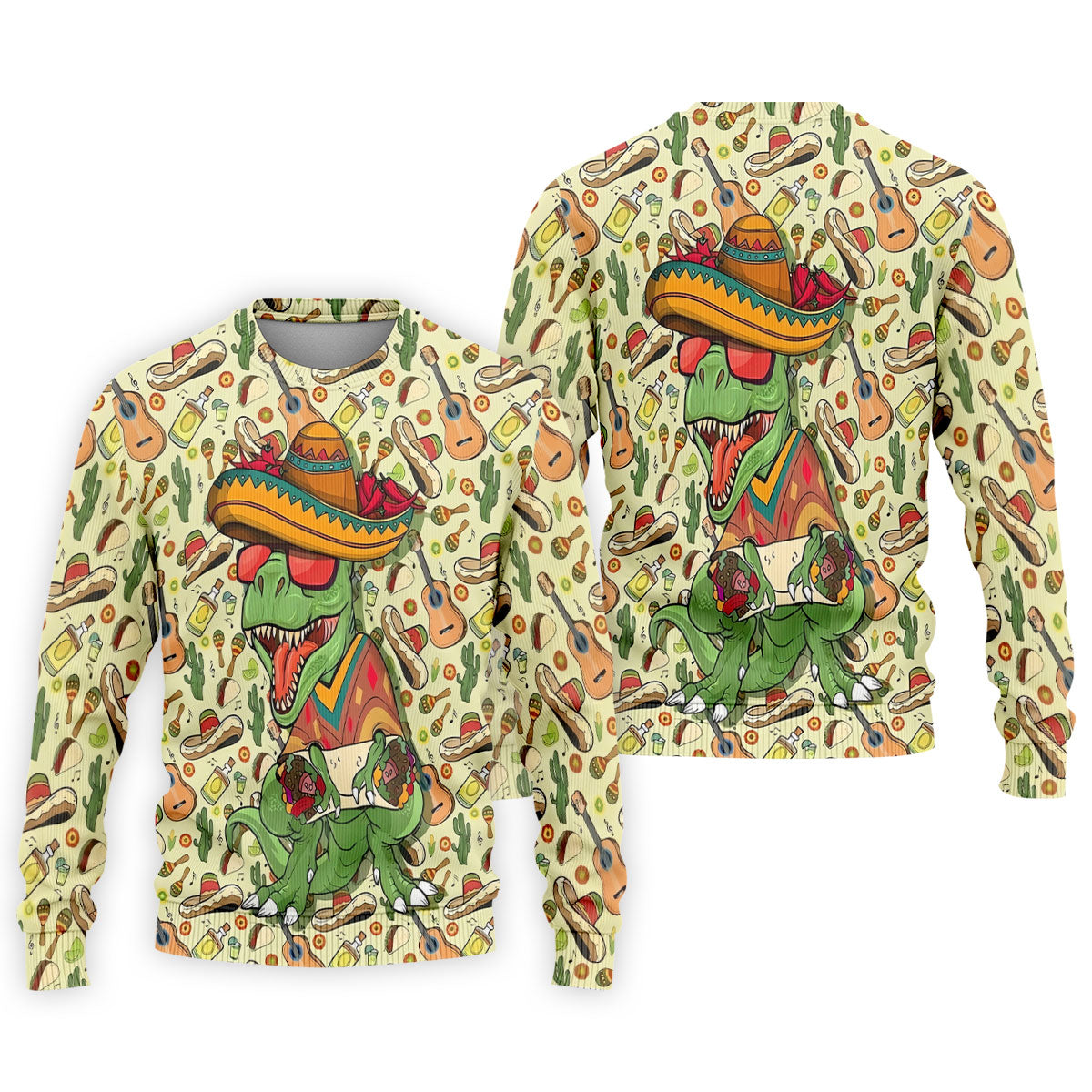 Mexican T-Rex Cinco De Mayo Celebration Funny Golf Shirt, Vibrant Color Golf Shirts For Men