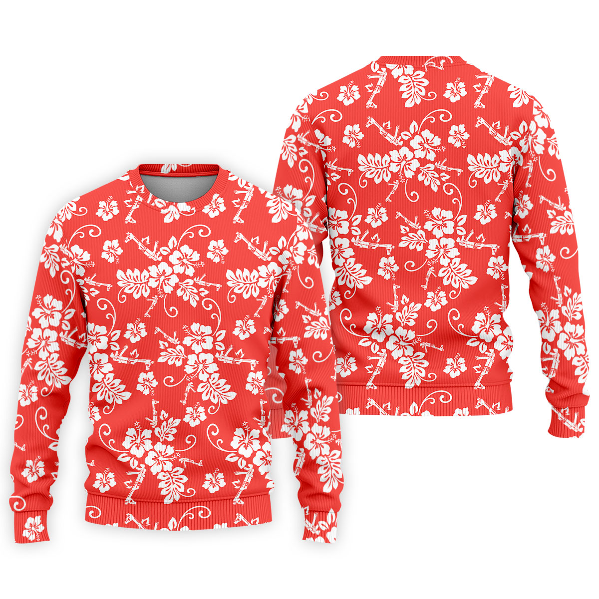 Tropical Flower Red Golf Shirt, Hawaiian Golf Shirt, Polo Shirts For Men, Golf Shirts For Men