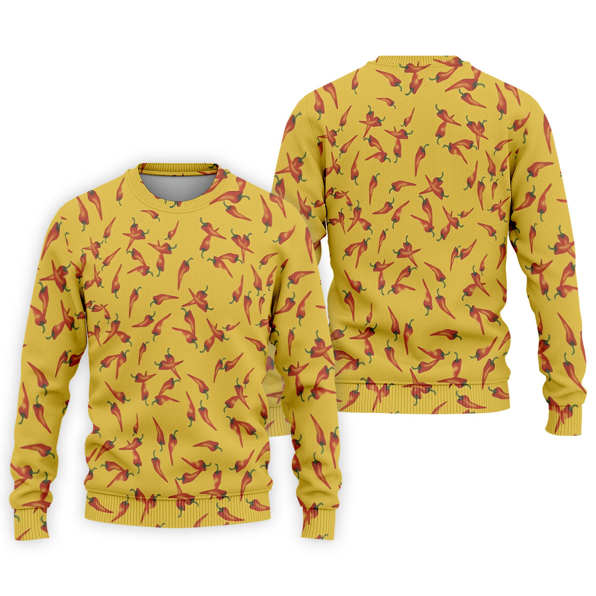 Red Chilli Yellow Hawaiian Golf Shirt, Summer Vibe Golf Shirts For Men, Polo Shirts For Men